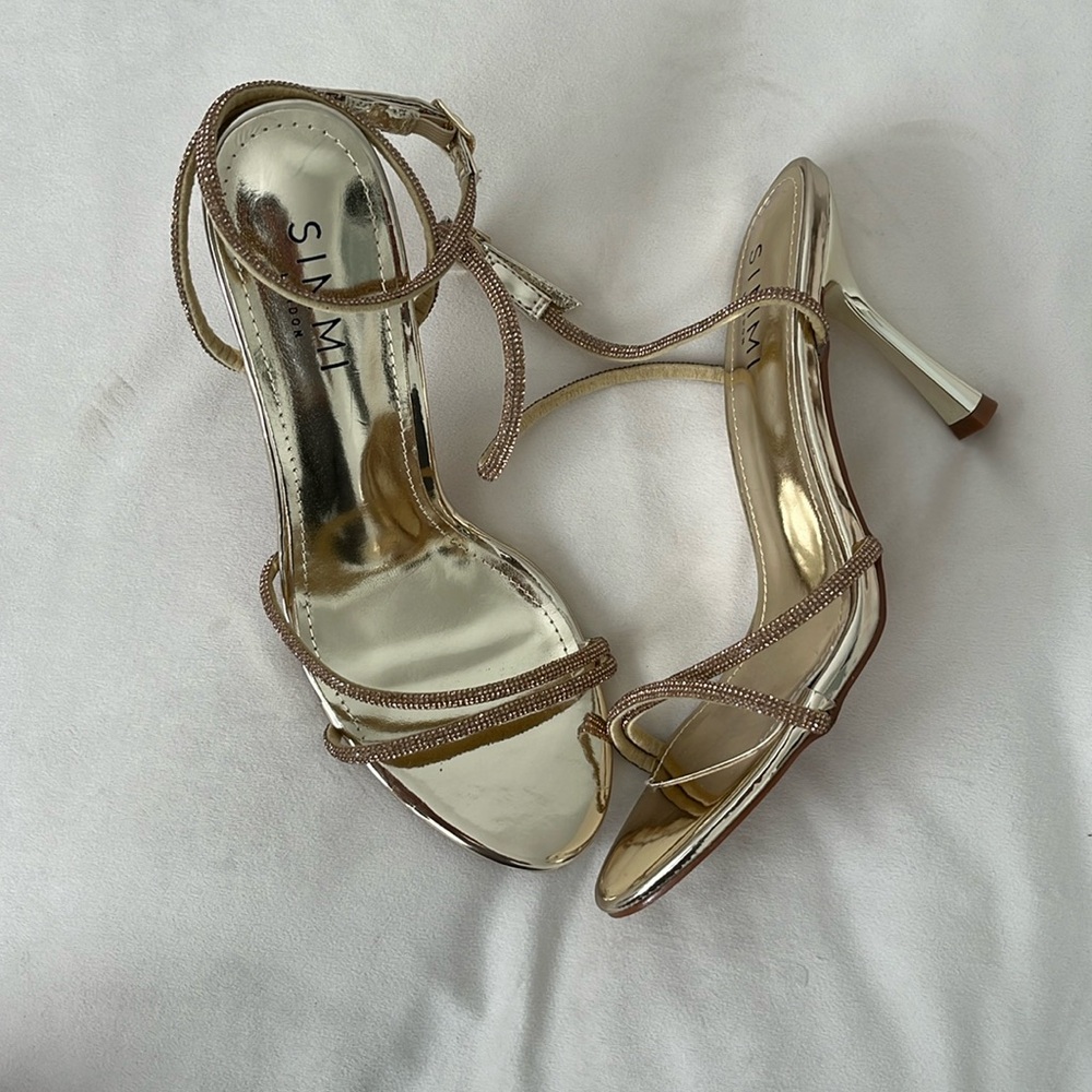 ASOS Simmi London gold strappy heels